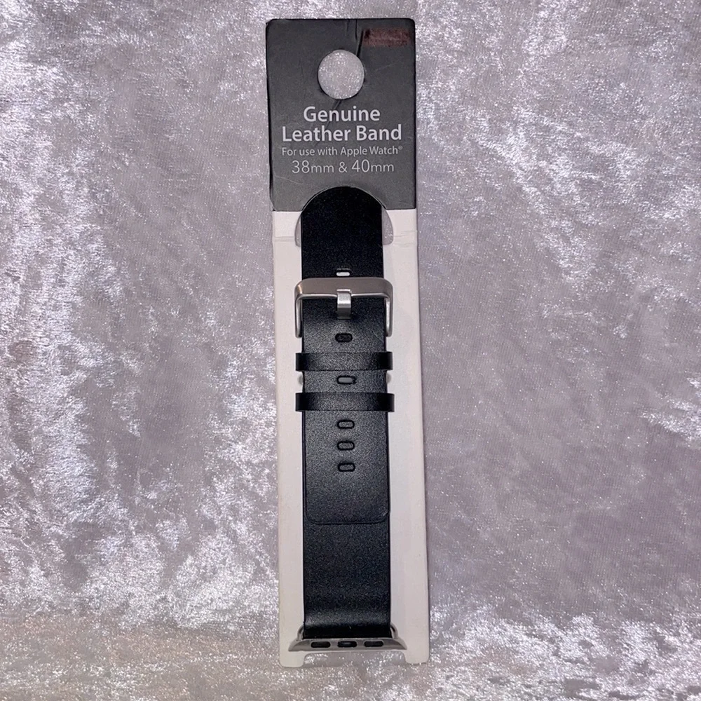 NWT Genuine Leather Black Apple Watch Loop Band, 38/40mm